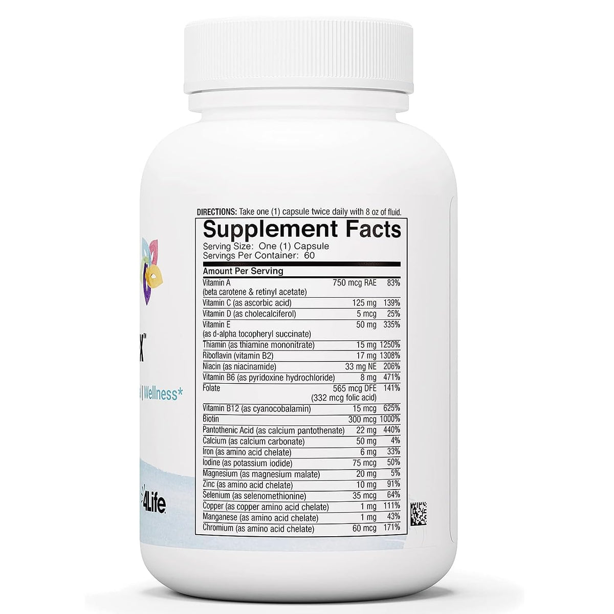 4Life Fundamentals - Multiplex - Multivitamin Mineral Supplement with B Vitamins Vitamin C E Magnesium Selenium Supports Wellness Energy - 60 Veggie Capsules