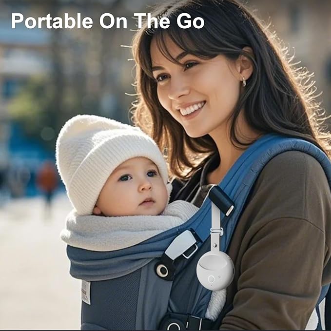 Portable Sound Machine for Baby - Smart Cry Detection Small White Noise Sound Machine, 6 Soothing Sounds, Smart On/Off, Night Light, Recording, Registry Gift Baby Sleep Machines