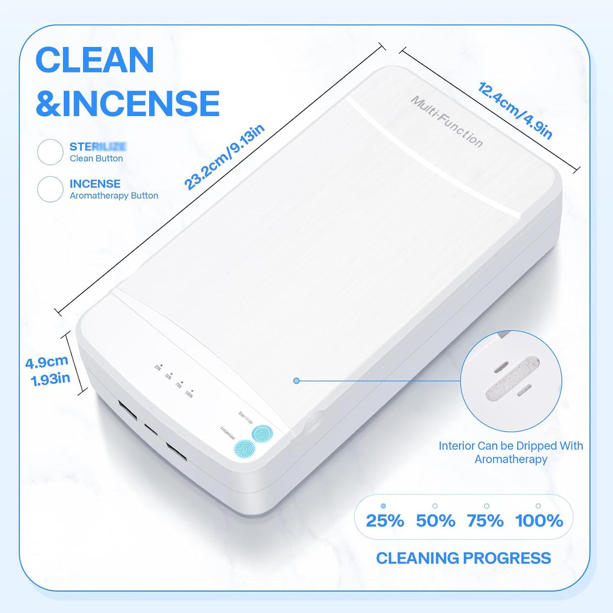 Nail Tool Sterilizer with Blue Light,LXIANGN Portable USB Sterilizating Box for Manicure Salon,Tweezers,Tattoo,Scissors,Jewelry,Phone, Watch,Keys