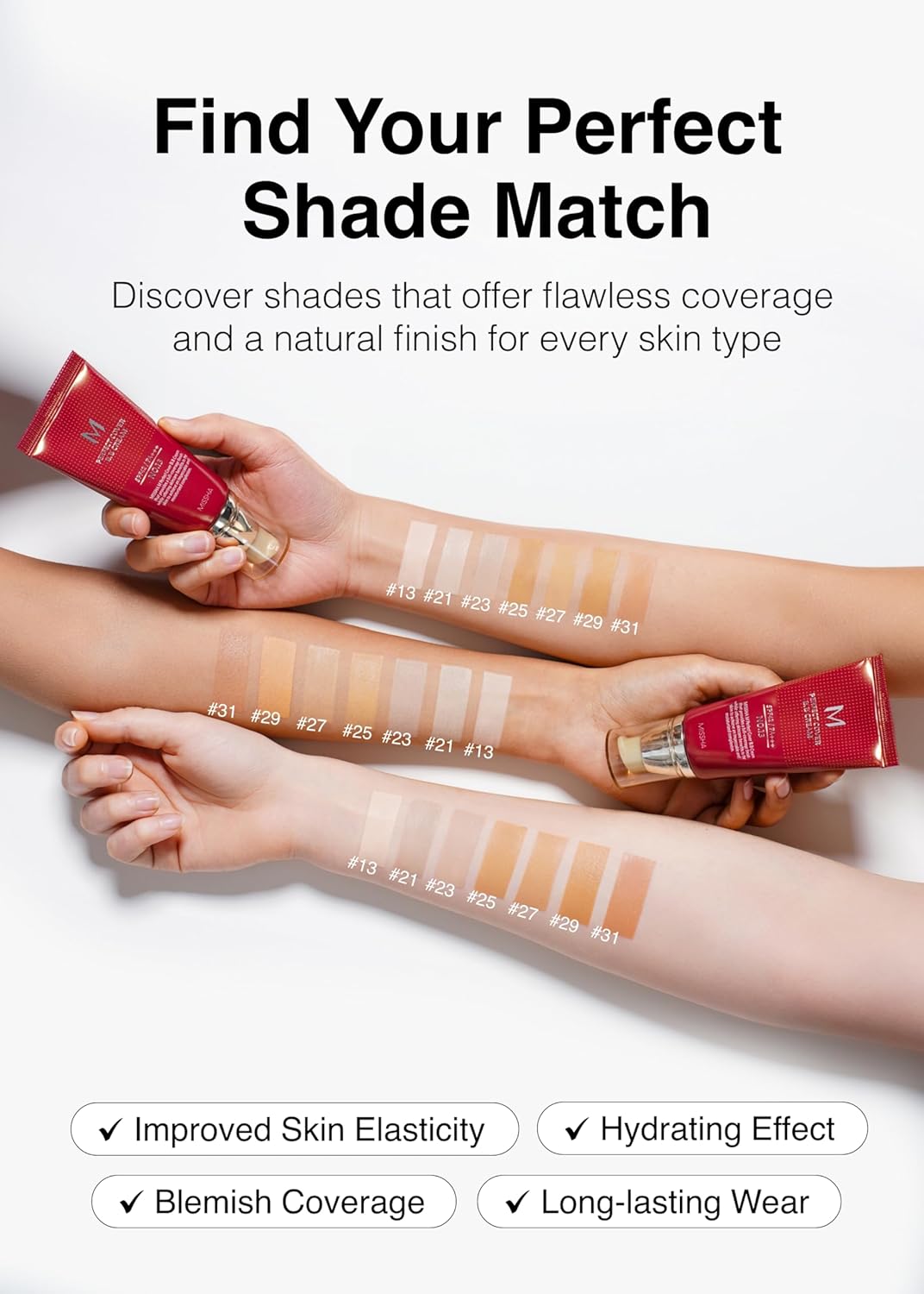MISSHA M Perfect Cover BB Cream No.27 Honey Beige - Medium with Neutral/Warm Undertone SPF 42 PA +++ 1.69 Fl Oz - Tinted Moisturizer for face with SPF