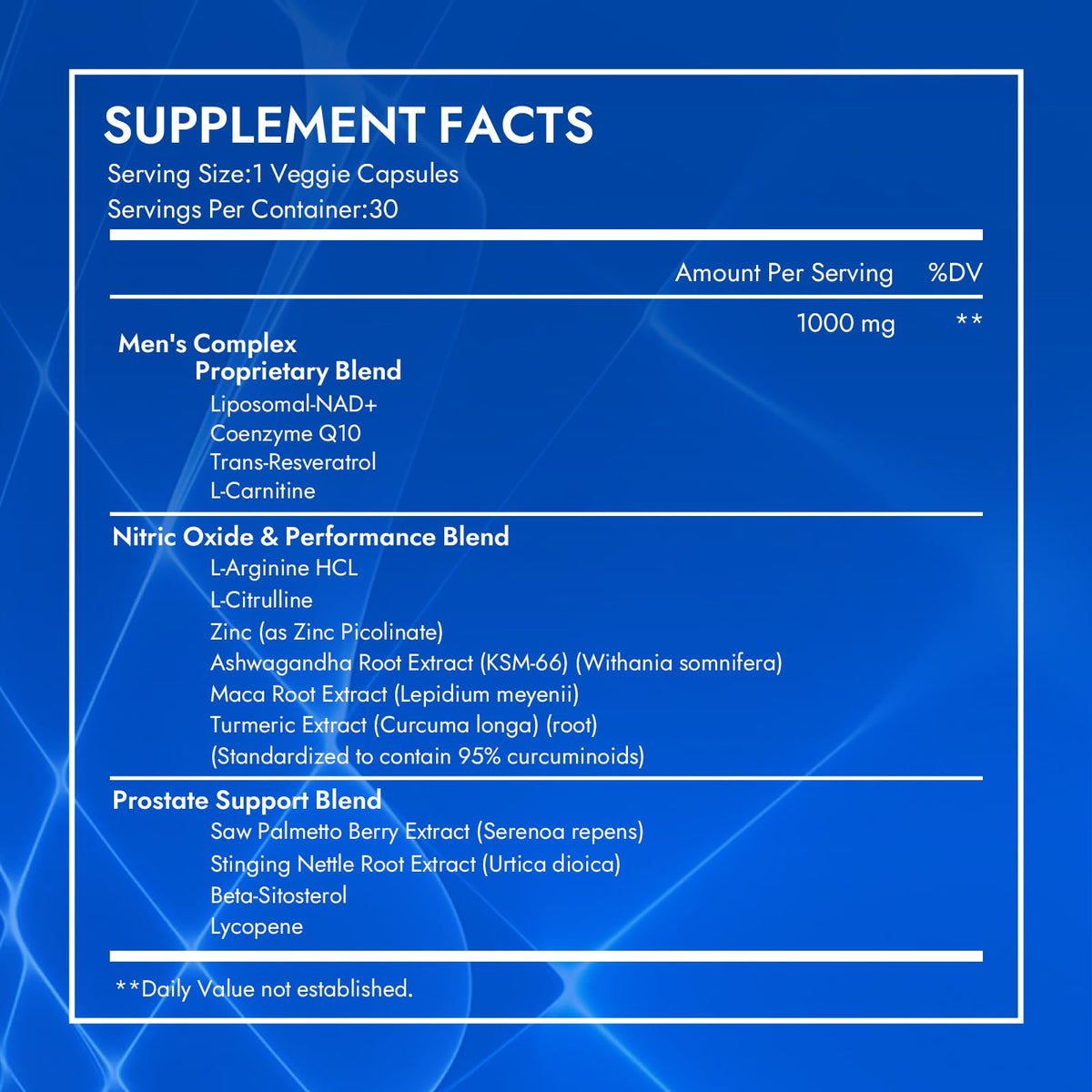 Aureph Vantique Men's NAD+ Supplement,Stamina & Cellular Energy Boost 60 Capsules