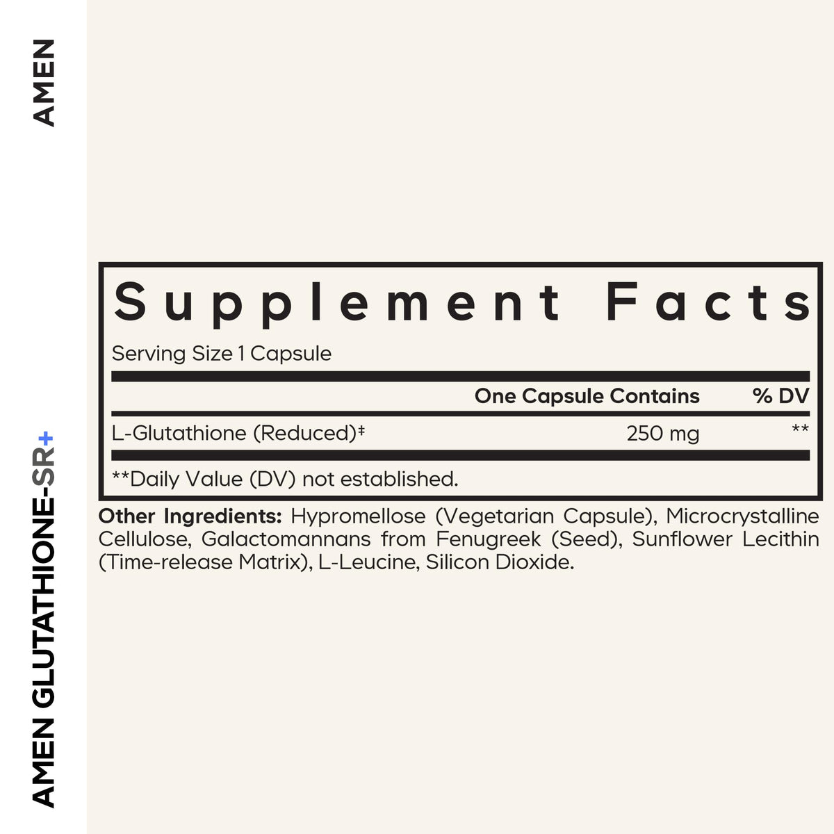 Amen Glutathione-SR+ Sustained-Release Glutathione Supplement, 60 Capsules