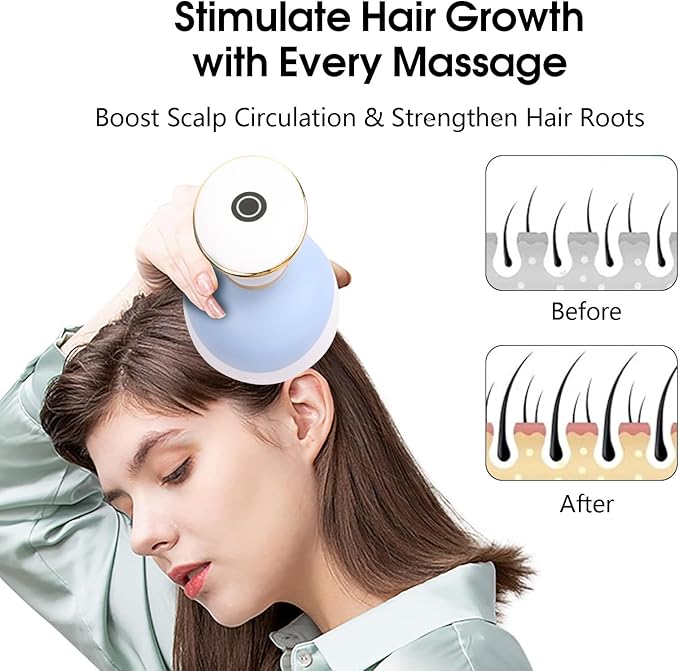 Scalp Massager Hair Growth Electric Head Massager Scalp Massage Tool for Headaches, Head Scratcher Stress Relax, Cat Dog Head Massager