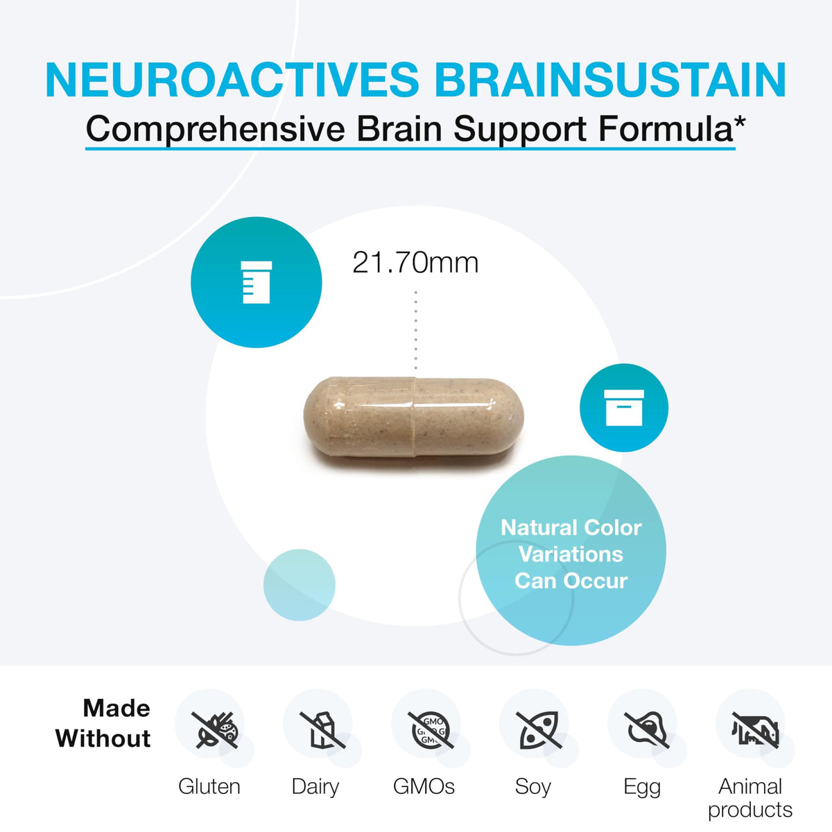 XYMOGEN NeuroActives BrainSustain - Brain Health Support with Phosphatidylserine & CoQ10 - Vegetarian, Gluten-Free & Non-GMO - 120 Capsules