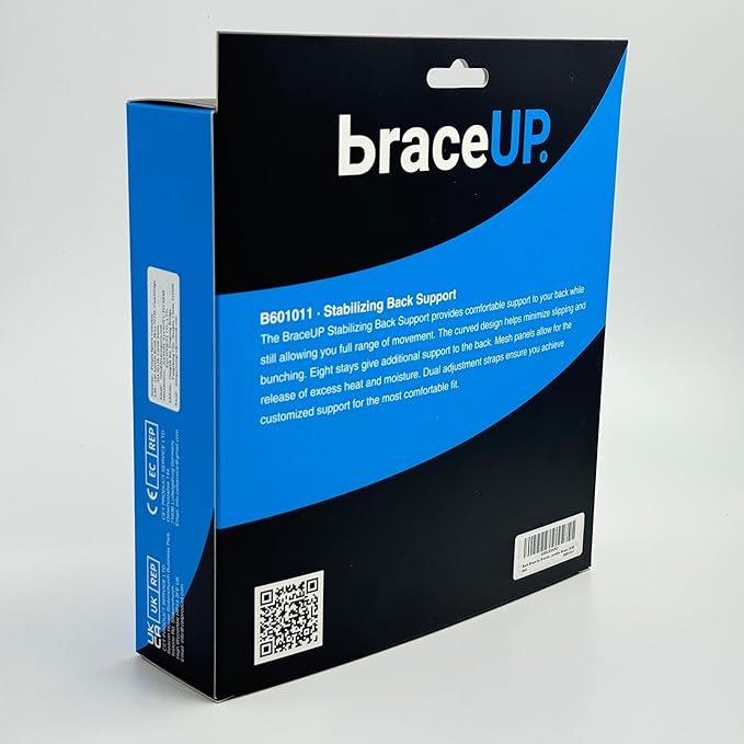 BraceUP Back Support Belt for Men and Women - Breathable Waist Lumbar Lower Back Brace for Sciatica, Herniated Disc, Back Pain Relief, with Dual Adjustable Straps (S/M 28-35 In)