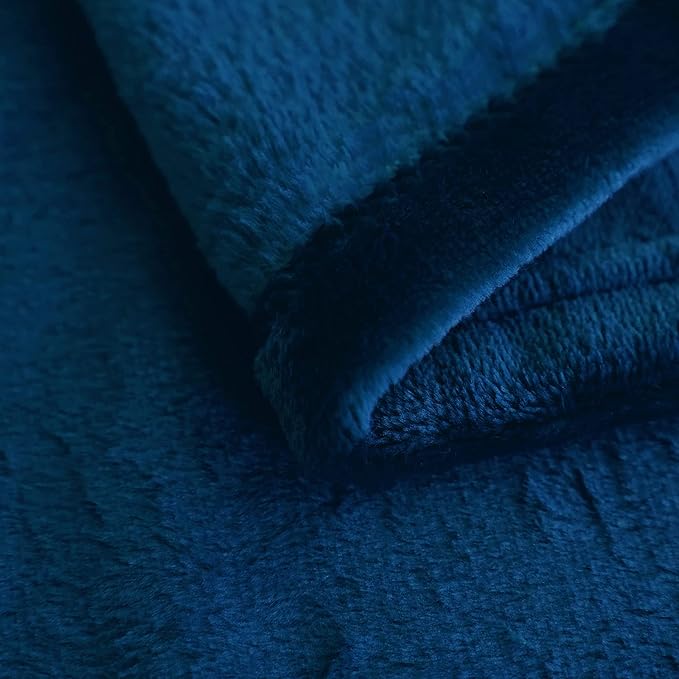SOCHOW Flannel Fleece Blanket Twin Size, All Season Lightweight Super Soft Cozy Blanket for Bed or Couch, Navy Blue, 60x80 inches