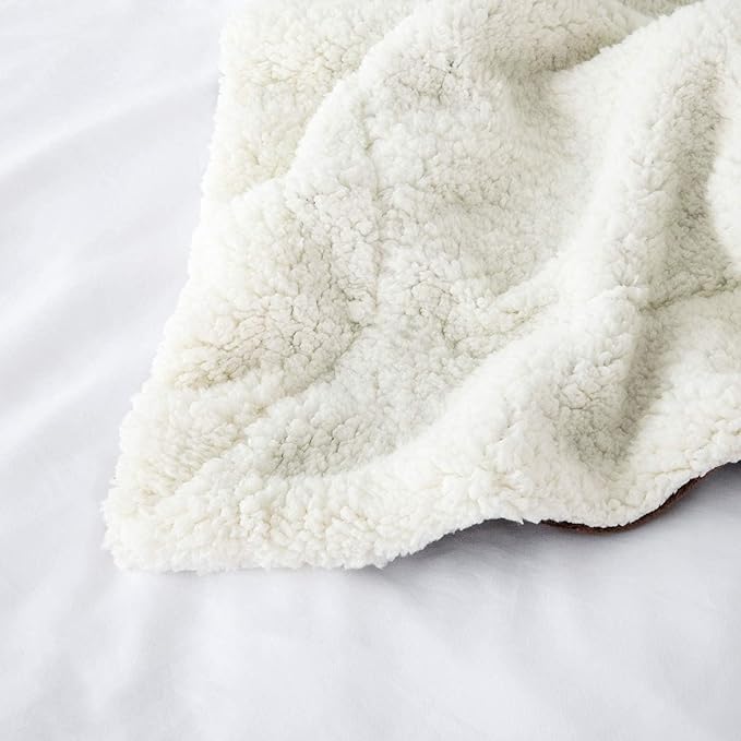 IR Imperial Rooms Coffee Sherpa Fleece Throw Blanket for Bed - Wholesale Bulk Pack of 16 Sherpa Blankets - Soft Fluffy Throw Blankets for Hotels, Guest Bedroom, 50x60 Inches