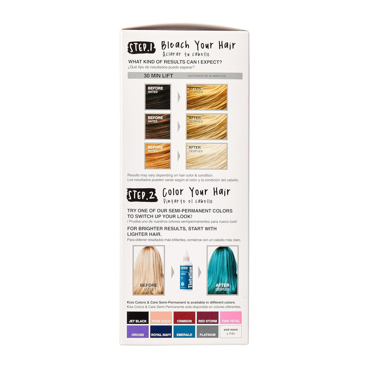 KISS Lift Up Complete Hair Bleach & Icy Silver Toner Kit, Gentle Conditioning Formula that Reduces Brassiness, Complete 6-Pc DIY Bleach Kit, ICE