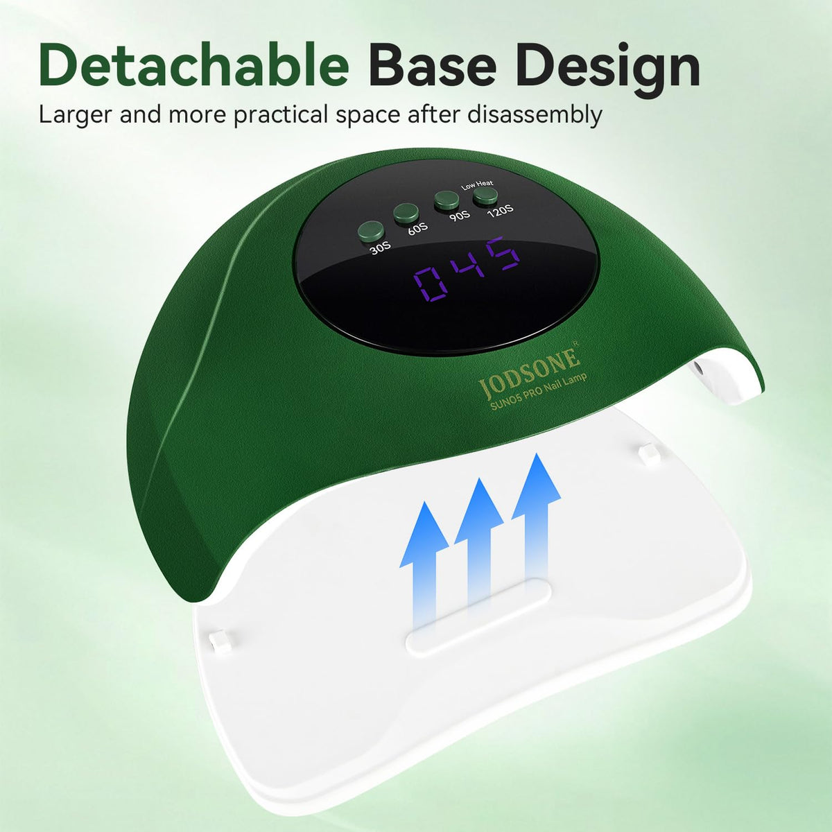 JODSONE U V Nail Lamp LED Gel Nail Dryer Gel Nail Lamp with Auto Sensor and 4 Timers Home Salon Use Nail Tools Green