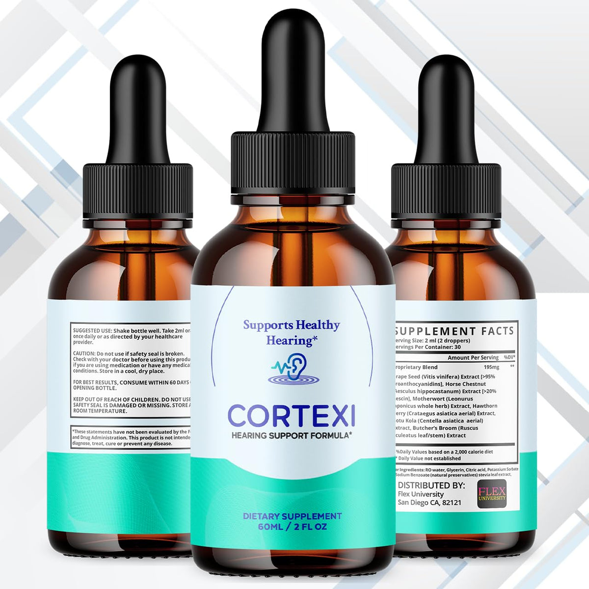Cortexi Drops, Cortexi Ear Health Support with All Natural Ingredients, Advanced Formula Health and Wellness Support Supplement with Maximum Strength Multivitamins Hearing Support (30 Servings)