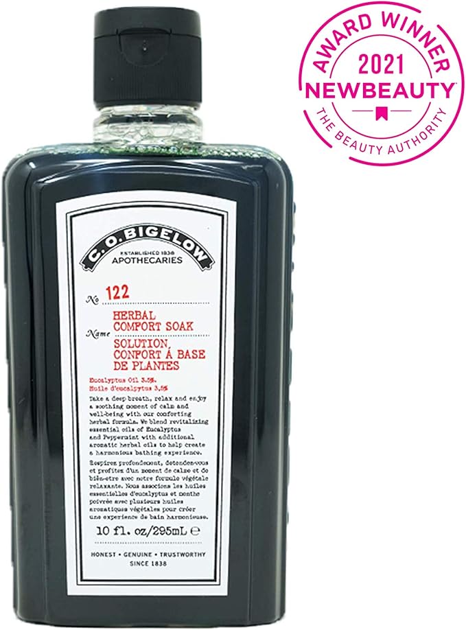 C.O. Bigelow Herbal Comfort Soak (Cold and Flu Soak) Herbal Formula with Eucalyptus Oil, Peppermnint, Ginger, Echinacea, and Tea Tree Oil - No. 122, 10 fl oz