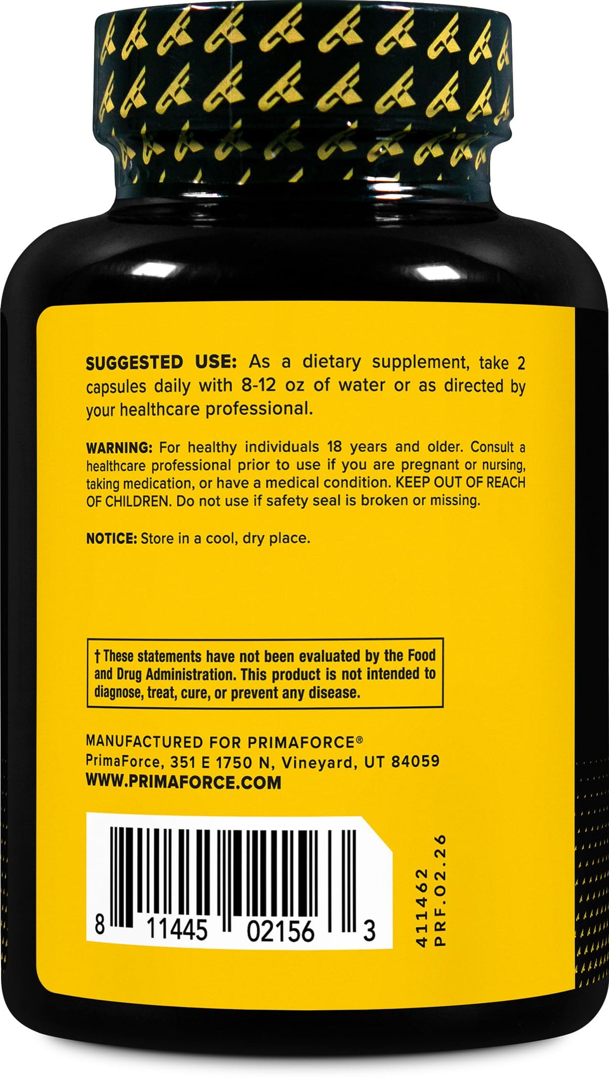Primaforce NAD+ Nicotinamide Supplement (1000 mg) 120 Capsules - Nicotinamide Adenine Dinucleotide, 60 Servings