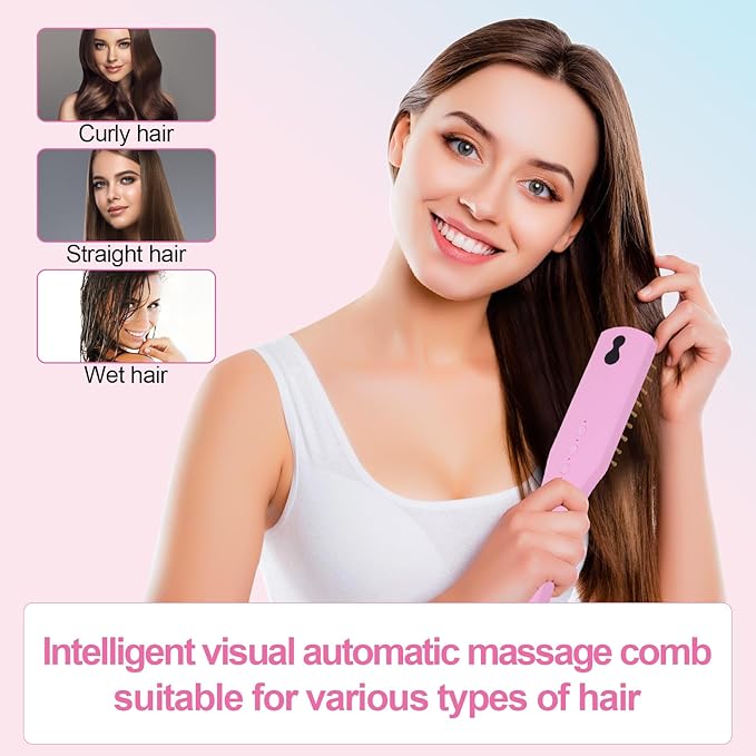 Intelligent Visual Scalp Comb - Hair Comb with Camera, Ultrasonic Electric Hair Brush, Promote Hair Growth, HD Scalp Monitoring, Hair Oil Applicator, Water Mist Hydration Maintenance