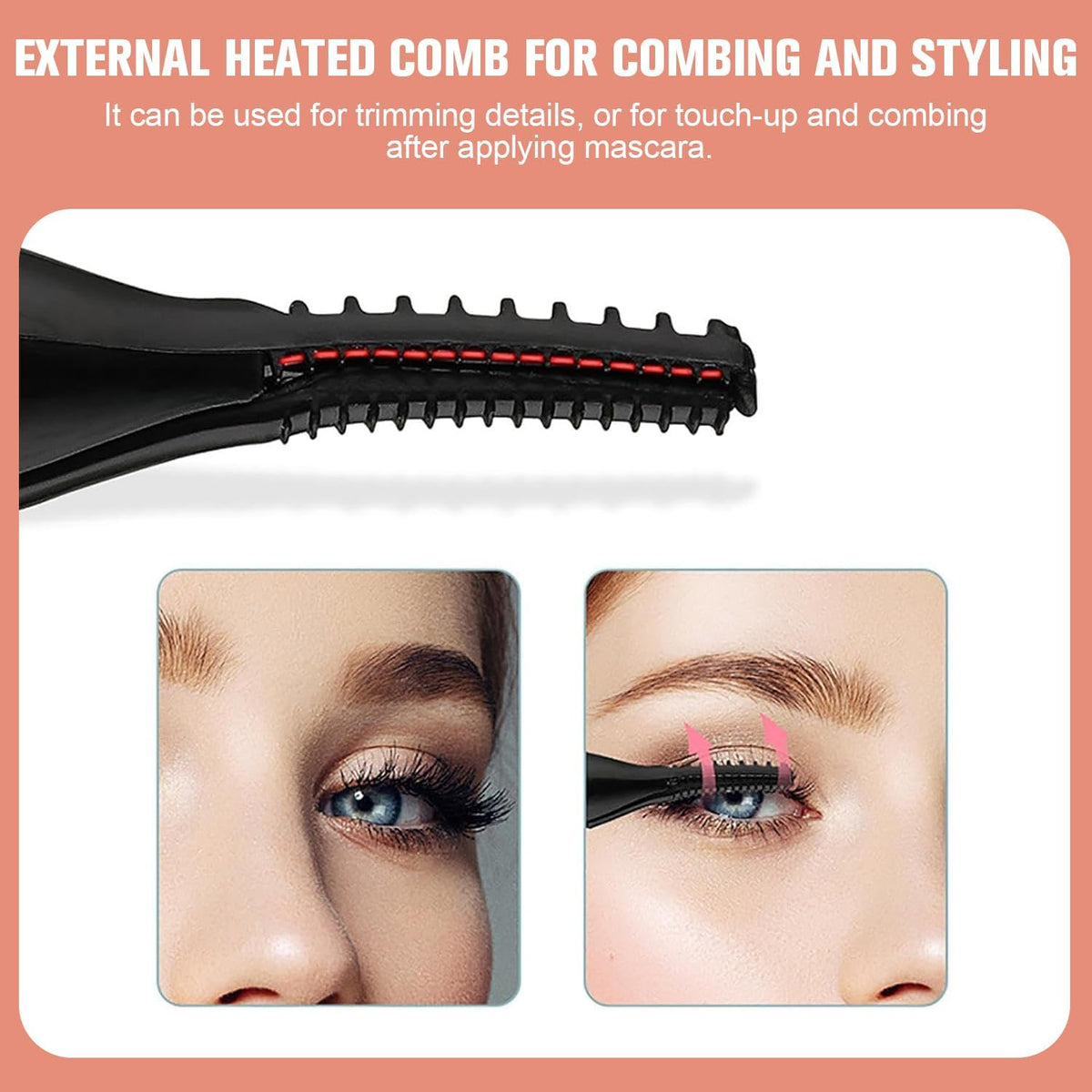 Heated Eyelash Curler, 2 in 1 Clip-Type Design, USB Rechargeable Electric Eyelash Curler, 3 Heat Modes, Natural Curling 24 Hours Long Lasting, Beauty Tools for Women (White)