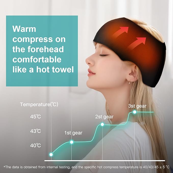 MEXITOP Electric Head Massager - Rechargeable Hand Free Scalp Massager Airbag for Head with 3 Modes and Heating Function, Adjustable Size Portable Design for Deep Relaxation