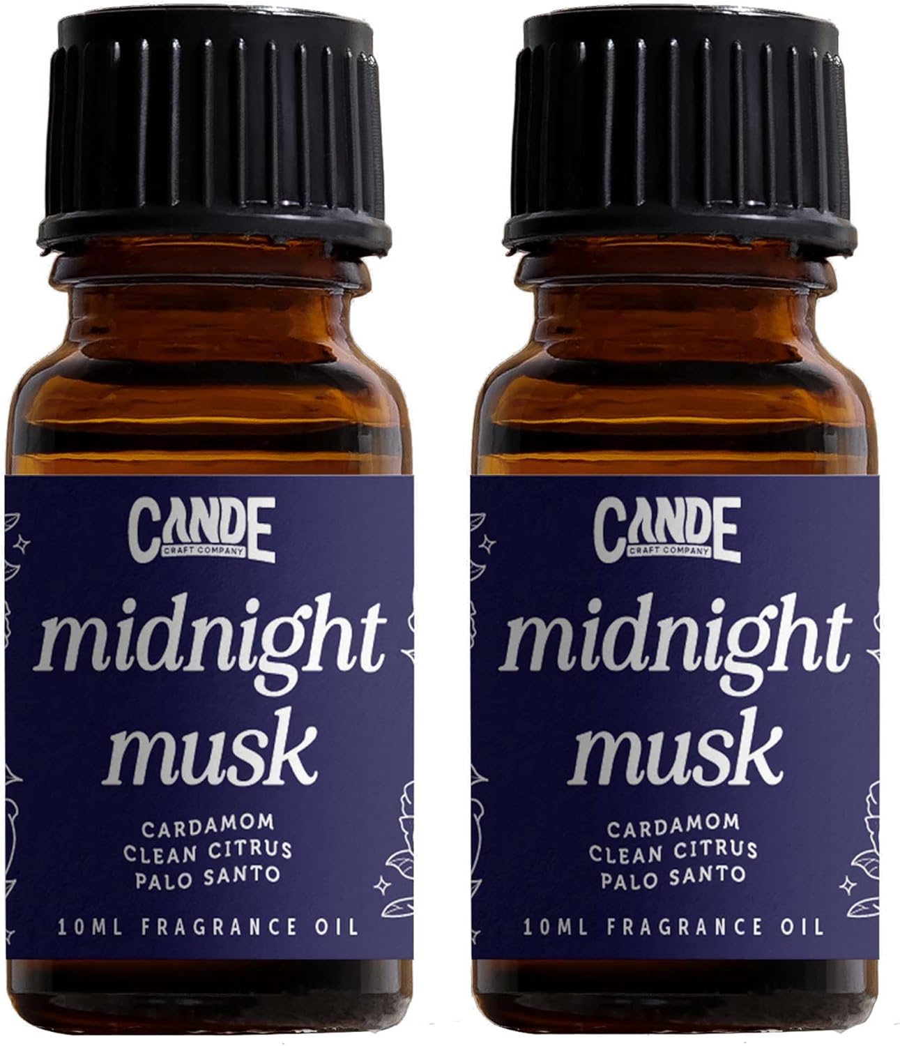 CANDECraftCo Premium Fragrance Oil – Diffuser Oils Fragrances Scented for Home, Candle Soap Making Supplies, Aromatherapy Blends for House (0.34 Fl Oz) (2-Pack, Midnight Musk)