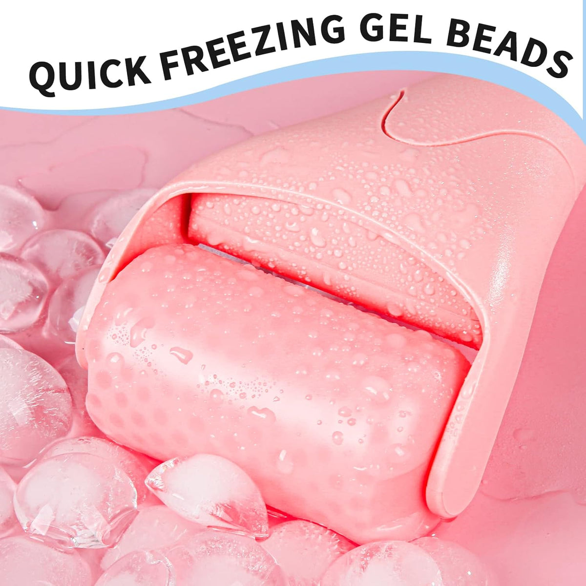 Teenitor Pink Ice Roller for Face, Ice Face Roller, Eye Roller for Puffy Eyes, Facial Roller Spa Self Care Tools for Women