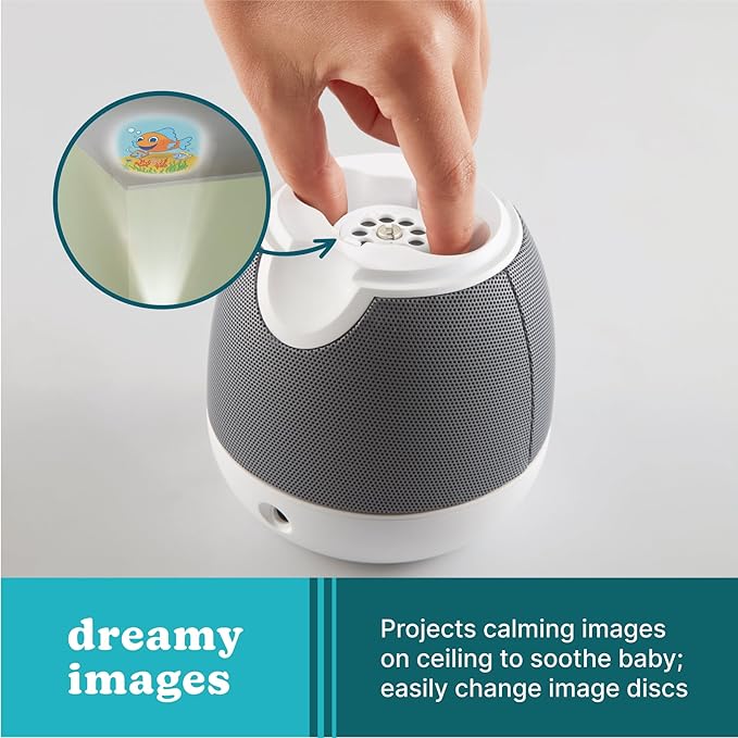 MyBaby Lullaby Sound Machine & Projector – Baby Sleep Machine Plays 6 Sounds & Lullabies, Projects Soothing Images - Auto-Off Timer, Adjustable Volume, Great for Baby Registry and Baby Shower Gifts