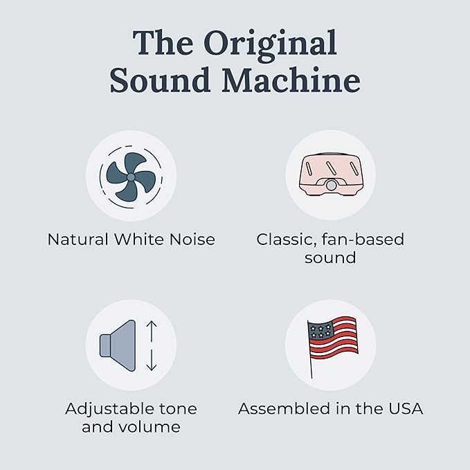 Yogasleep Dohm Uno White Noise Sound Machine, Natural Pink Noise from a Real Fan, Adjustable Tone & Noise Canceling for Office Privacy & Meditation, Sleep Aid for Travel, Baby & Adults (Pink)