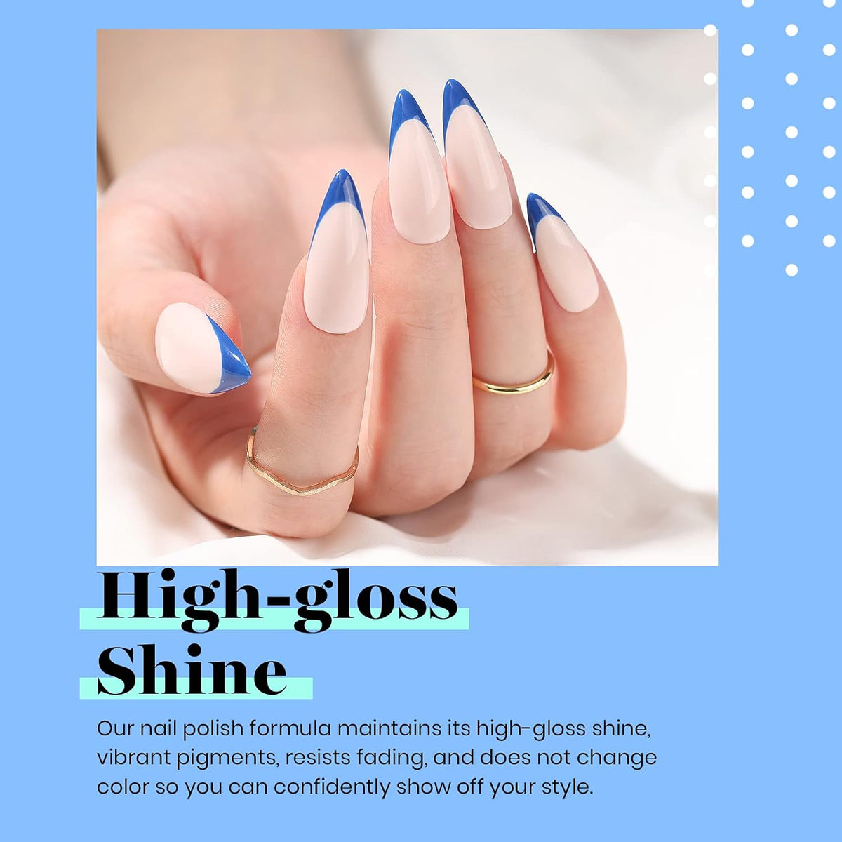 Beetles Blue Gel Nail Polish, 1 Pcs 15ml Cobalt Blue Color All Season Gel Polish Nail Art Manicure Salon Soak Off DIY Nail Uv Design at Home Gift for Women
