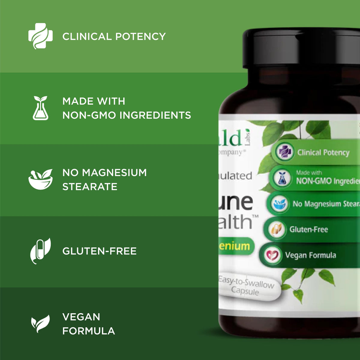Emerald Labs HashiMune Health - Vegan Thyroid & Immune Support Supplement - Includes SelenoExcell Selenium & Myo-Inositol - 60 Vegetable Capsules (30-Day Supply)