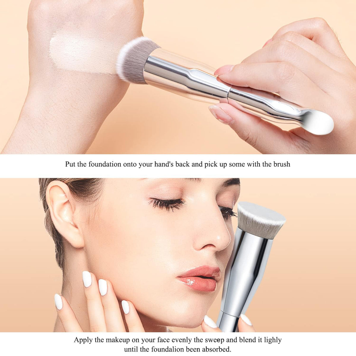 Foundation Makeup Spatula Mixing Makeup Palette Spatula Foundation Brush, Makeup Spatula and Palette Set, Spatula for Makeup Professional Makeup Tool(Foundation Bruh+Spatula+Palette)