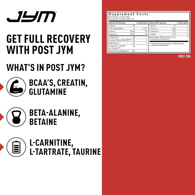 Post JYM Active Matrix Post-Workout with BCAAs, Glutamine & More Rainbow Sherbert Flavor + Vita JYM Athlete's Multivitamin with Over 25 Key Ingredients 60 Tablets