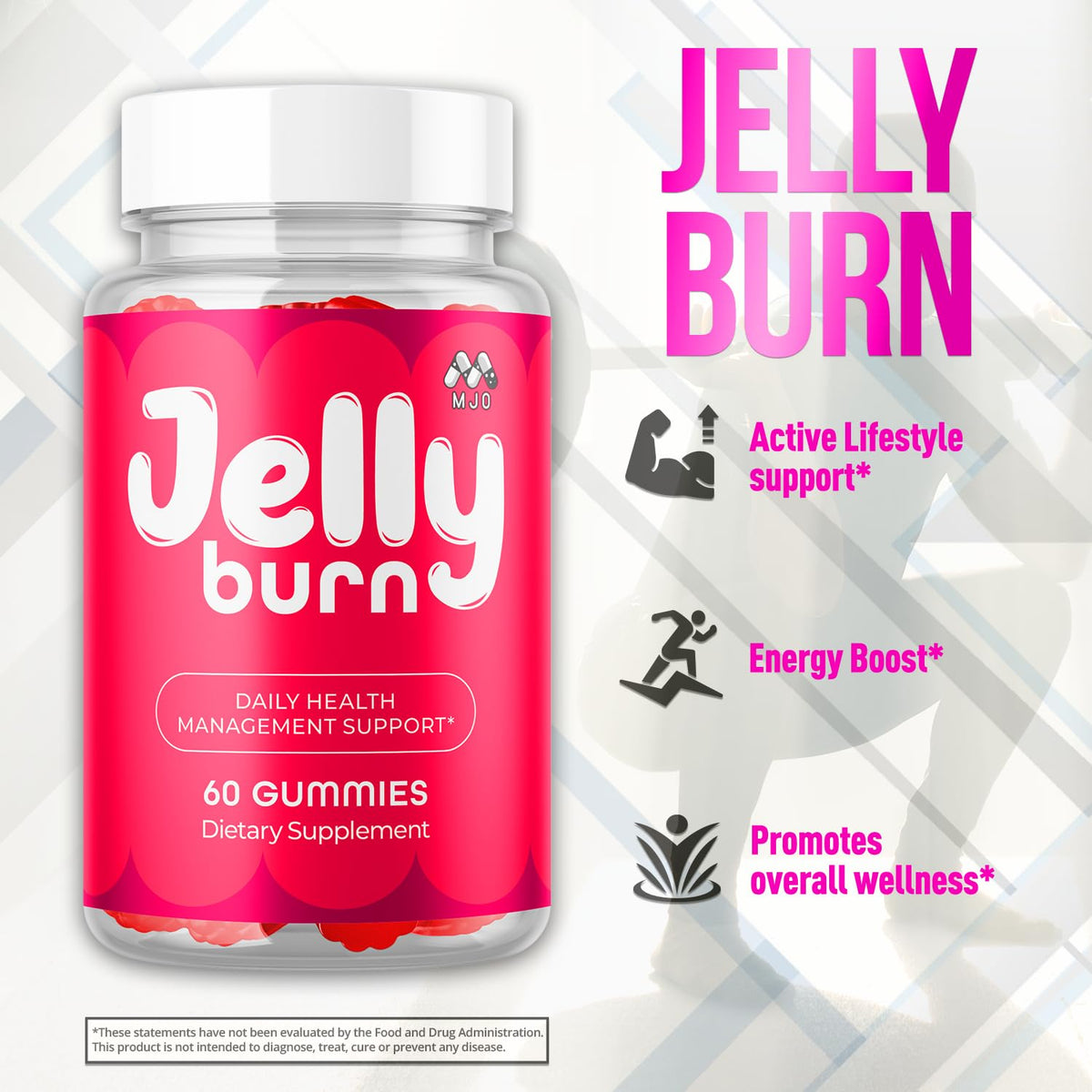(3 Pack) Jelly Burn Gummies, Official JellyBurn Gummys with Natural Ingredient, Advanced Health & Wellness Vitamin Supplement Formula, Max Strength Active Lifestyle Multivitamin Support (180 Gummies)