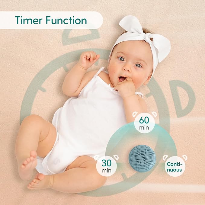 Babelio Macaron Mini Baby Sound Machine - White Noise Machine for Kids & Adults | 17 Soothing Sounds | Compact for Travel | Nursery Must-Have & Perfect Resgistry Gift - Blue