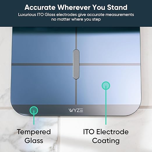 Wyze Smart Scale X - FSA/HSA Eligible - Digital Bathroom Scale for Body Weight, BMI, Body Fat, Muscle Mass, Heart Rate Monitor | Sync with Health Apps | for People, Baby & Pet, 400 lbs (Black)