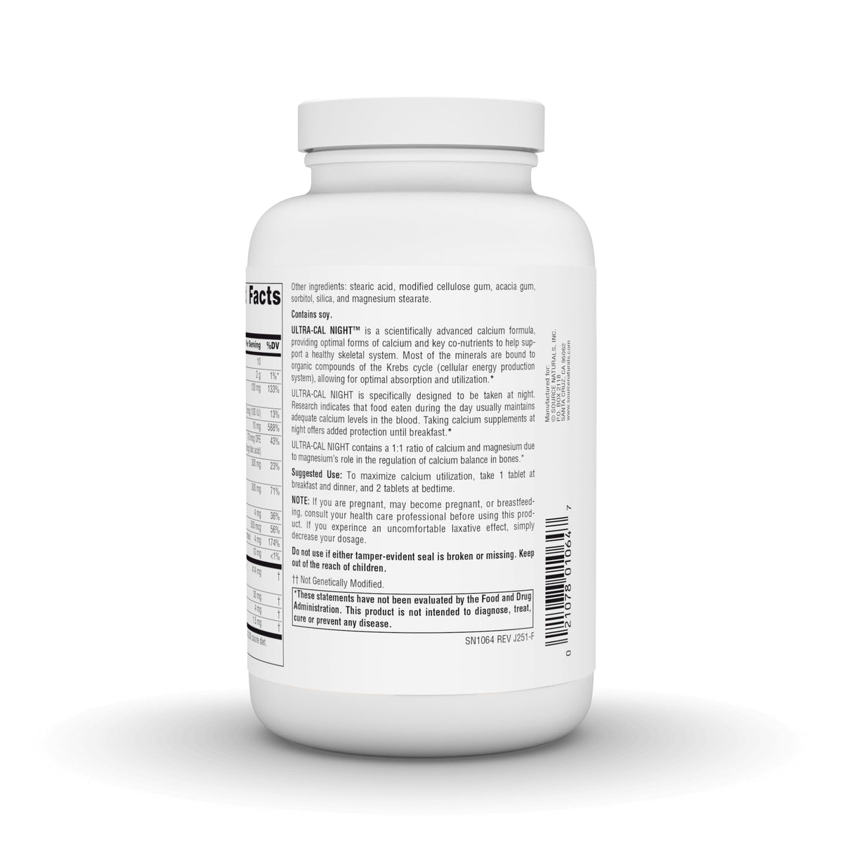 Source Naturals Ultra-Cal Night, Krebs Cycle Calcium Complex - Superior Bioactivity* - 240 - Tablets