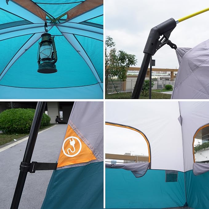 UNP 2/4/6/8 Person Tent, Portable Cabin Tent, Camping Tent 4-Person Easy Set Up, Waterproof with Top Rainfly for Outdoor Camping/Hiking