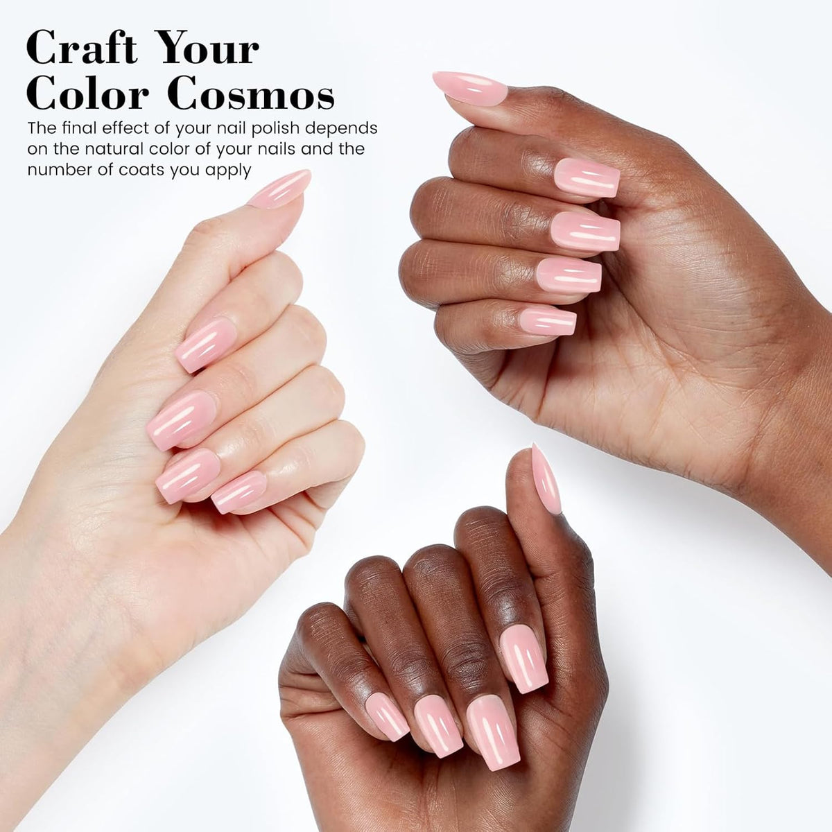TPO and HEMA Free Milky Pink Gel Nail Polish - 18 ML Glitter Nude Pink Shimmer Nail Polish Gel for Girls Gift, Long Lasting Iridescent Color Soak Off Cured for Home Nail Art Salon