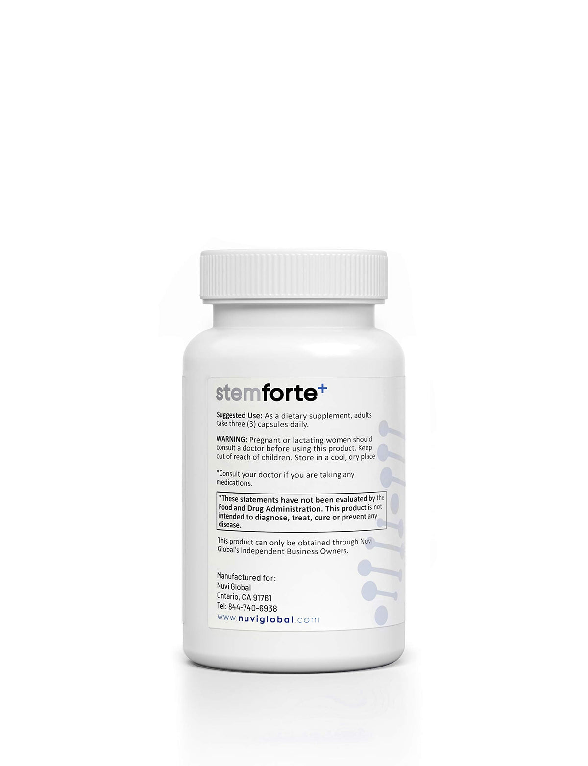 NuVi Global Stemforte Plus Stem Cell and Telomere Supplements – Cell Regeneration, Cell Growth & Telomere Support for Healthy Aging & Cellular Health – 90 Capsules for Men & Women