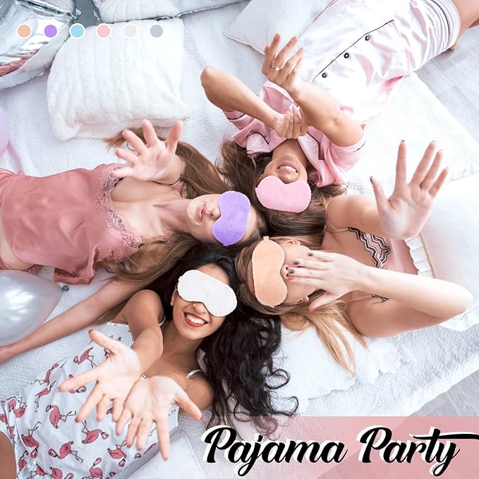 Hercicy 30 Pieces Plush Sleep Eye Mask Bulk Soft Blindfold Comfortable Fluffy Eye Cover for Women Protection Travel Nap Gift Birthday Sleeping Party Favor