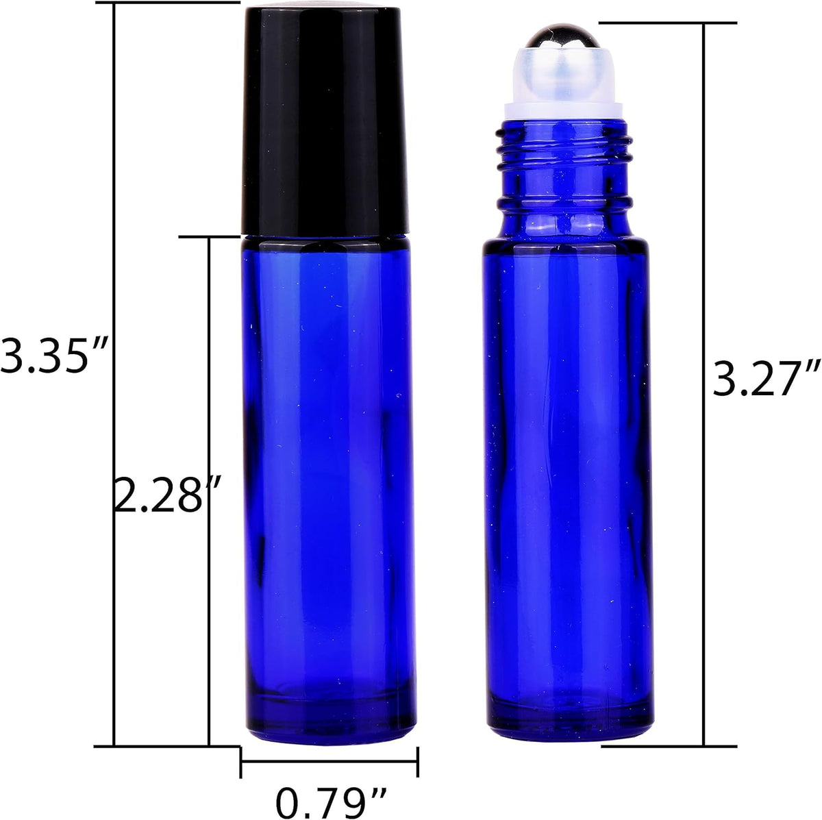 inice 4 Pack Essential Oil Roller Bottles 10ml Cobalt Blue Glass Bottles Stainless Steel Roll On Ball Applicator for Daily Care