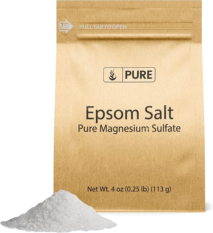 Pure Original Ingredients Epsom Salt (4 oz) Pure Magnesium Sulfate, Soaking Solution