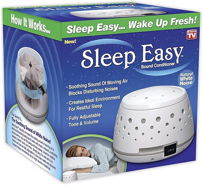 Sleep Easy Sound Conditioner, White Noise Machine Featuring Non Looping Soothing Natural Sound of Flowing Air from a Real Fan (2 Pack)
