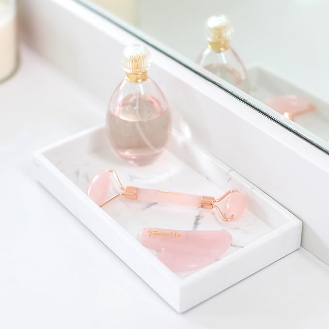 Rose Quartz Face Roller & Gua Sha Set Brazilian Natural Stone Anti Aging All Skin Types Jade Face Sculpting Face Massager for Women and men Face & Eyes Massager