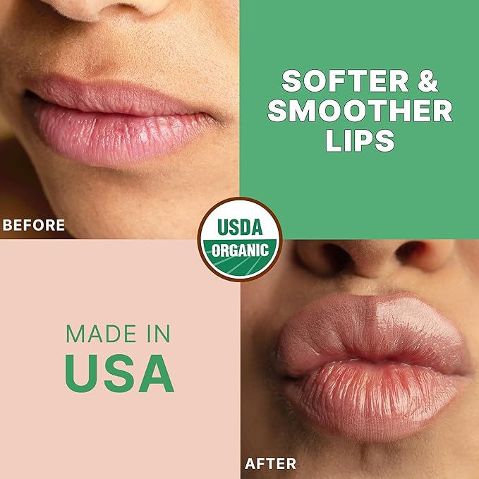 Lip Scrub Mint - USA Made Sugar Lip Scrubber Exfoliator with Natural & Organic Ingredients