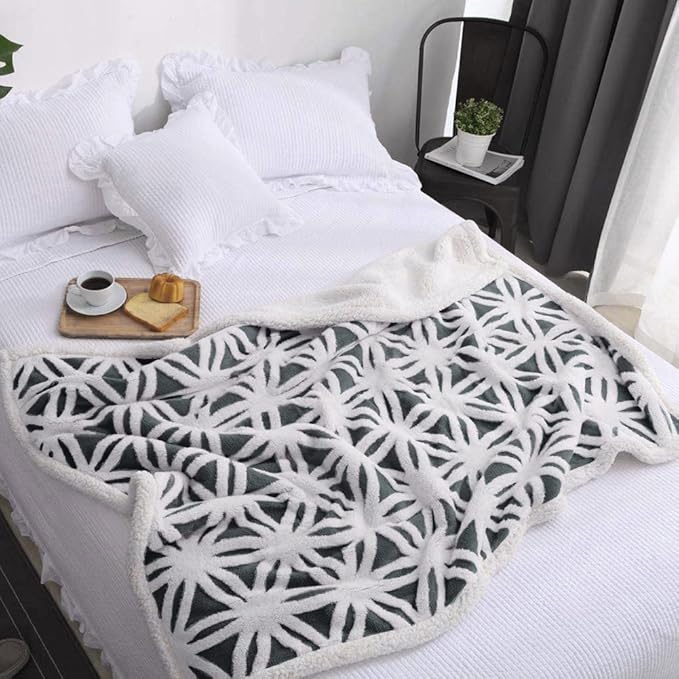 LOMAO Sherpa Fleece Blanket Fuzzy Soft Throw Blanket Dual Sided Blanket for Couch Sofa Bed (Dark Grey, 90''x90'')