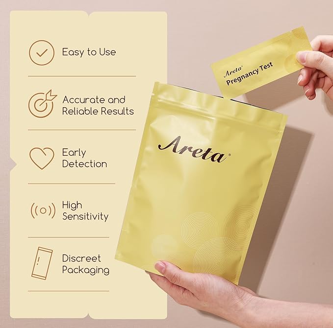 Areta Pregnancy Test Strips: 30-Pack hCG Tests, Highly Accurate and Rapid Results for Early Detection Before Your Missed Period