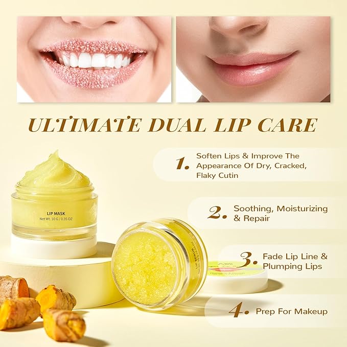 ANAI RUI Lip Care Set Stocking Stuffers, Lip Scrubber Exfoliator & Lip Balm Hydrating for Christmas Gifts, Lip Sleeping Mask Gift Set for Women
