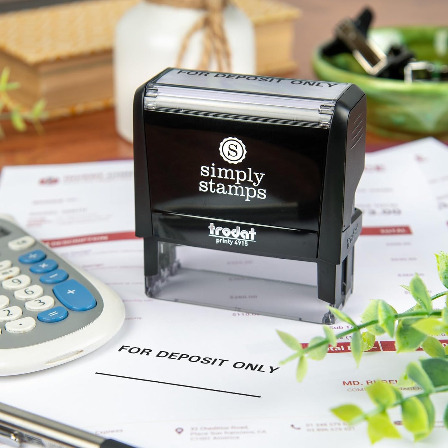 for Deposit Only Office Stamp | 4 Different Sizes | 20 Designs | Multiple Color Options | Perfect for Quick Validation of Office Documents (for Deposit Only, Xtra Wide)