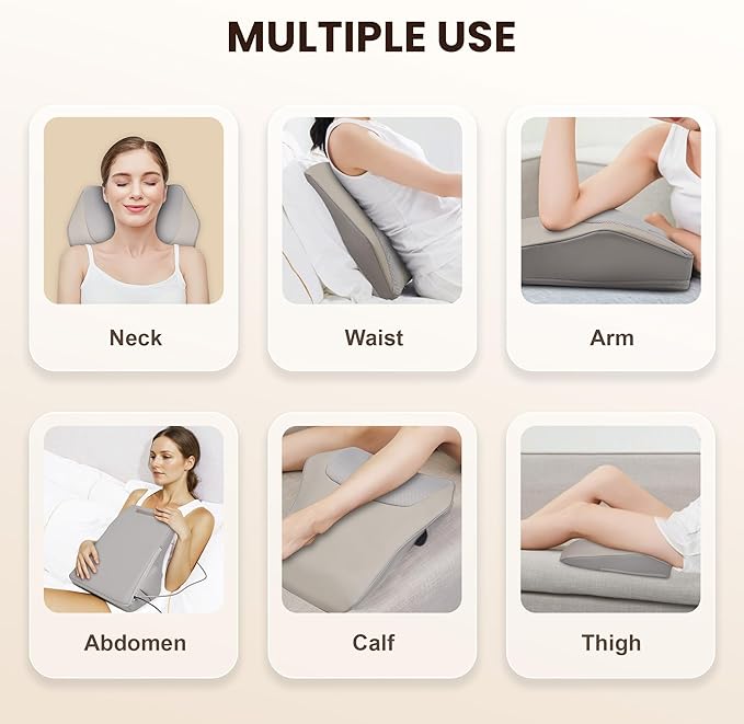 Shiatsu Back Neck Massager with Heat, Back Pain Relief Deep Tissue,Neck Massage Pillow with Kneading Vibration,Gifts for Men Women
