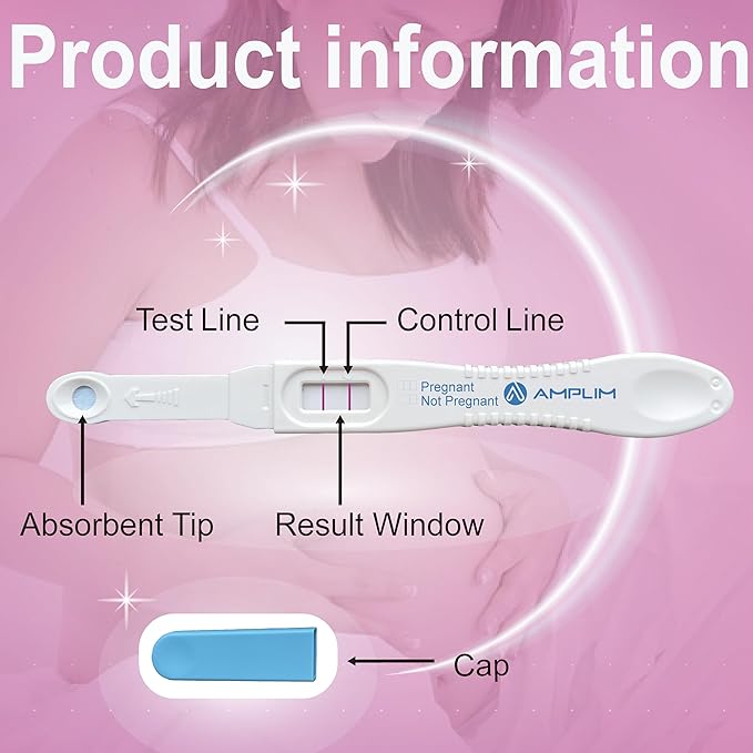 Amplim Pregnancy Test 6 Pack – Early Detection HCG Urine Test for Women, High Sensitivity, Rapid Home Midstream Test, Clear & Accurate Results, Easy to Use, Reliable & FSA HSA Eligble