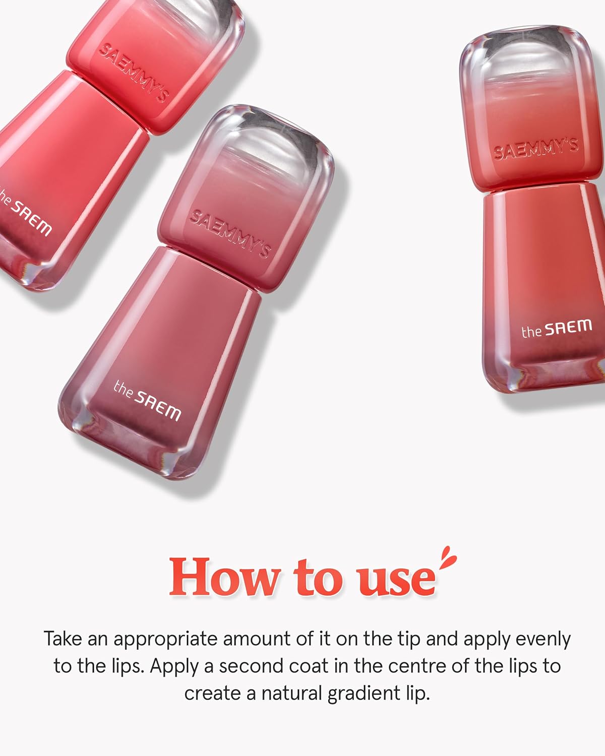 THESAEM Saemmy's Ade Shot Tint (03, 04) - Korean Lip Titnt, Water Gel Lip Stain with Plump Glowy Moisturizing Finish, Buildable Radiant Gloss, Long-Lasting Comfort, 0.1 fl.oz.