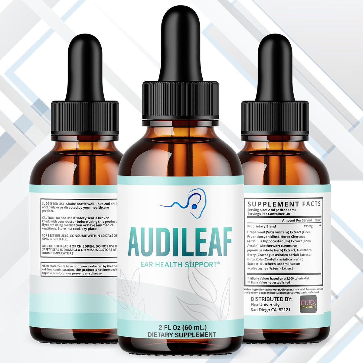 Audileaf Drops, Audileaf Ear Health Support with All Natural Ingredients, Advanced Health and Wellness Support Supplement with Maximum Strength Multivitamins Hearing Support (30 Servings)