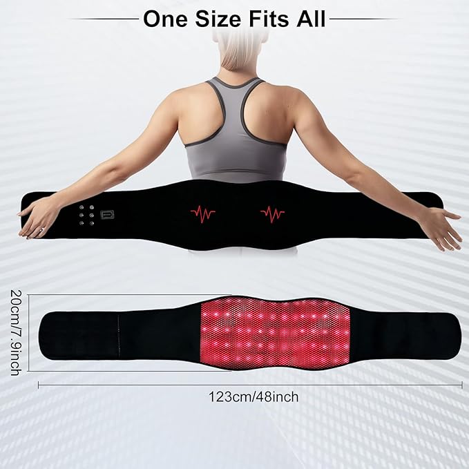 Zupora Cordless Back Massager Belt with Magnetic Controller,Red Light Therapy Massage Belt,Lower Back Massager for Pain Relief Gift for Mom Dad Grandma Grandpa Friends Yourself