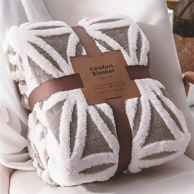 LOMAO Sherpa Fleece Blanket 71x80 Fuzzy Soft Throw Blanket Dual Sided Blanket for Couch Sofa Bed (Grey, 71''x 80'')